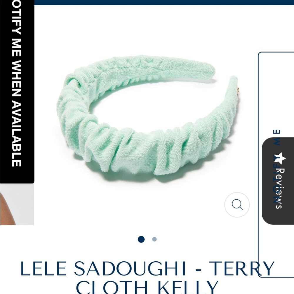 Lele Sadoughi Green Hair Accessory with Soft Terry Cloth Material